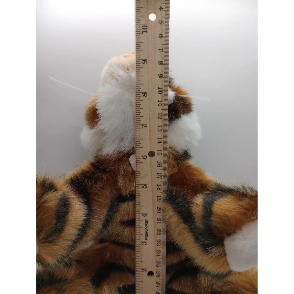 Plush Tiger Stuffed Animal Orange Black Striped Chinese Good Fortune Paw 11 inch
